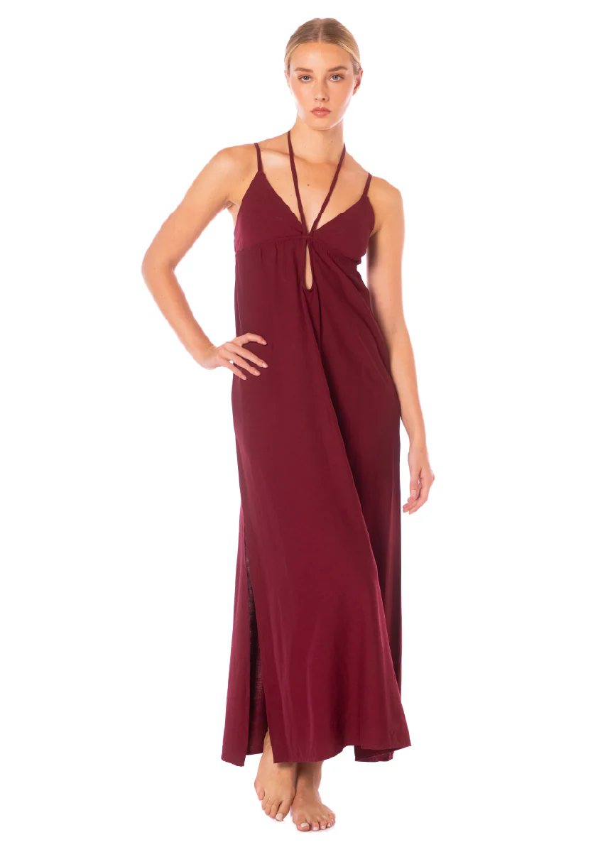 ROPA DE PLAYA VESTIDO LARGO CON AMARRES VICTORIA 9040