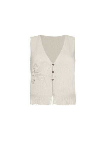 ROPA DE PLAYA CHALECO CON FLECOS TEJIDO KASSANDRA 9356