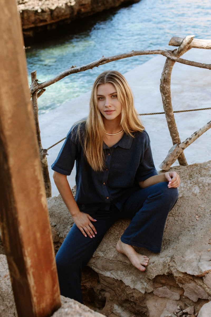 ROPA DE PLAYA CAMISA BLUSA MANGA CORTA JASMIN 9361