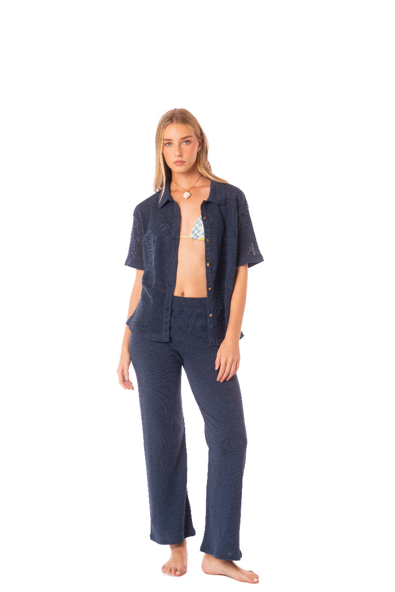 ROPA DE PLAYA PANTALON CORTE RECTO TEJIDO FILIPPA 9362