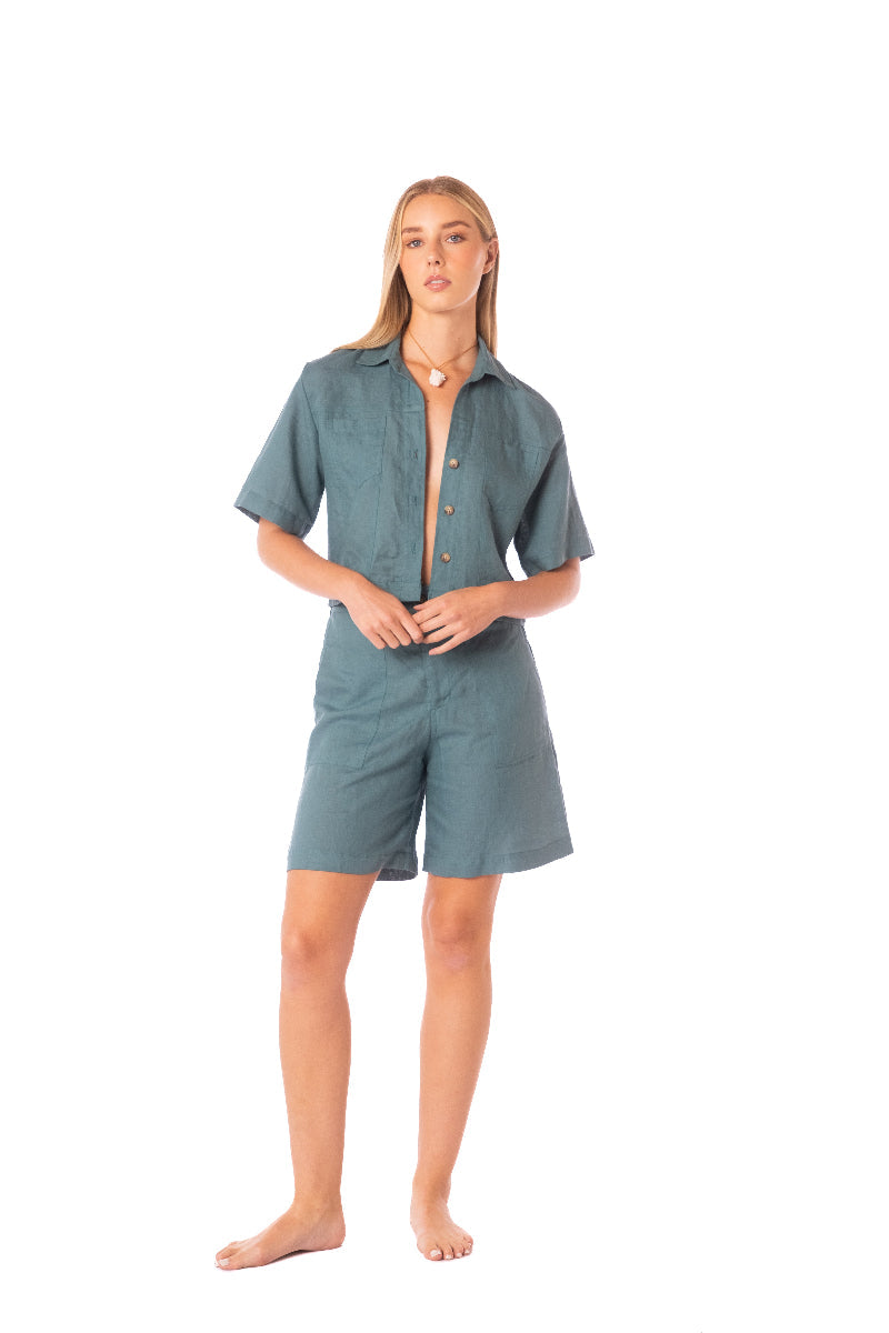 ROPA DE PLAYA SHORT CORTO EN LINO VALENCIA 9395