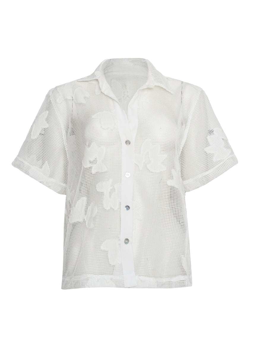 ROPA DE PLAYA CAMISA BLUSA MANGA CORTA LENA 9427