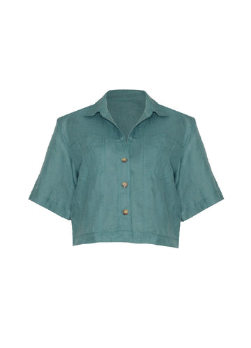 ROPA DE PLAYA CAMISA BLUSA MANGA CORTA KATYA 9437