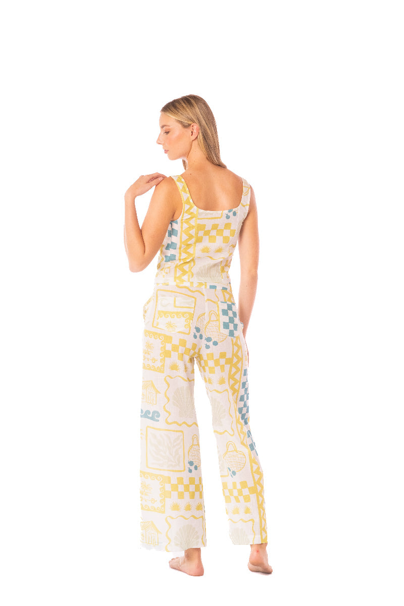 ROPA DE PLAYA PANTALON CON BOLSILLOS BOTA RECTA ZENDA 9447