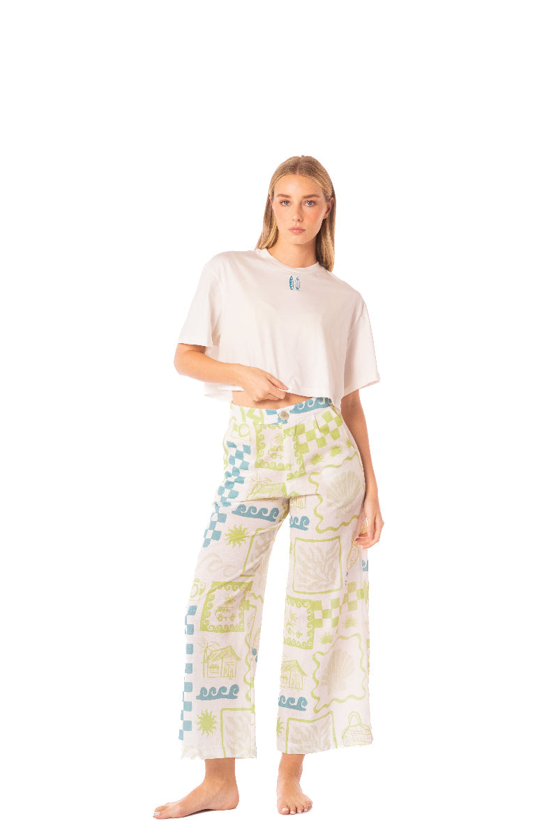 ROPA DE PLAYA CAMISETA CROP TOP BORDADO ARABELLA 9448