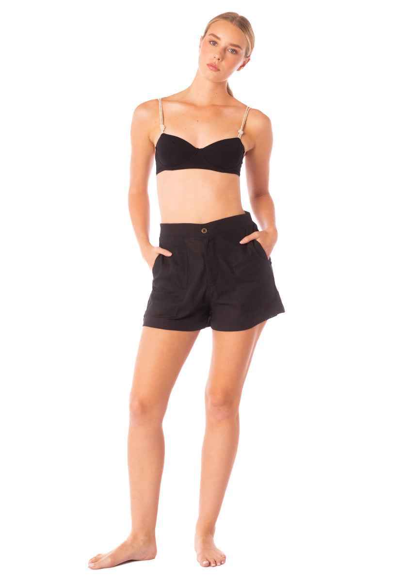 ROPA DE PLAYA SHORT CORTO EN LINO JADE 9466