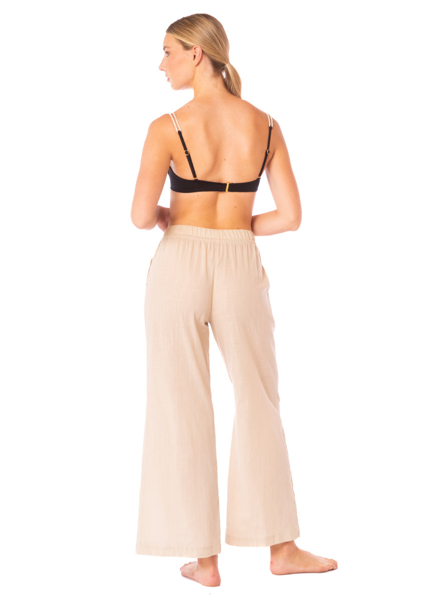 ROPA DE PLAYA PANTALON CORTE ANCHO EN LINO AGATHA 9468