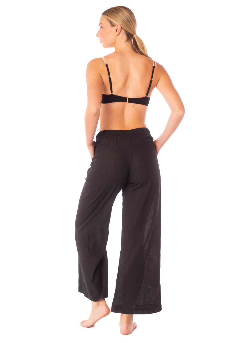 ROPA DE PLAYA PANTALON CORTE ANCHO EN LINO AGATHA 9469