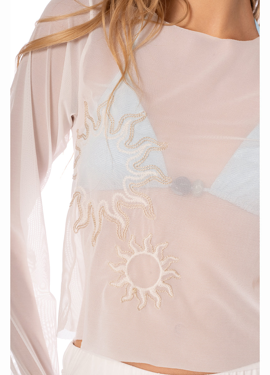 CRYSTAL SHORE CARLOTA MESH SWEATER 9536