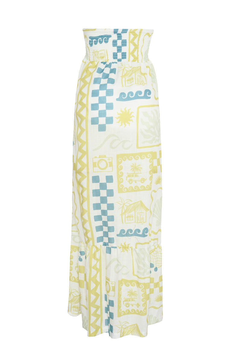 ROPA DE PLAYA VESTIDO LARGO STRAPLESS GERA 9445