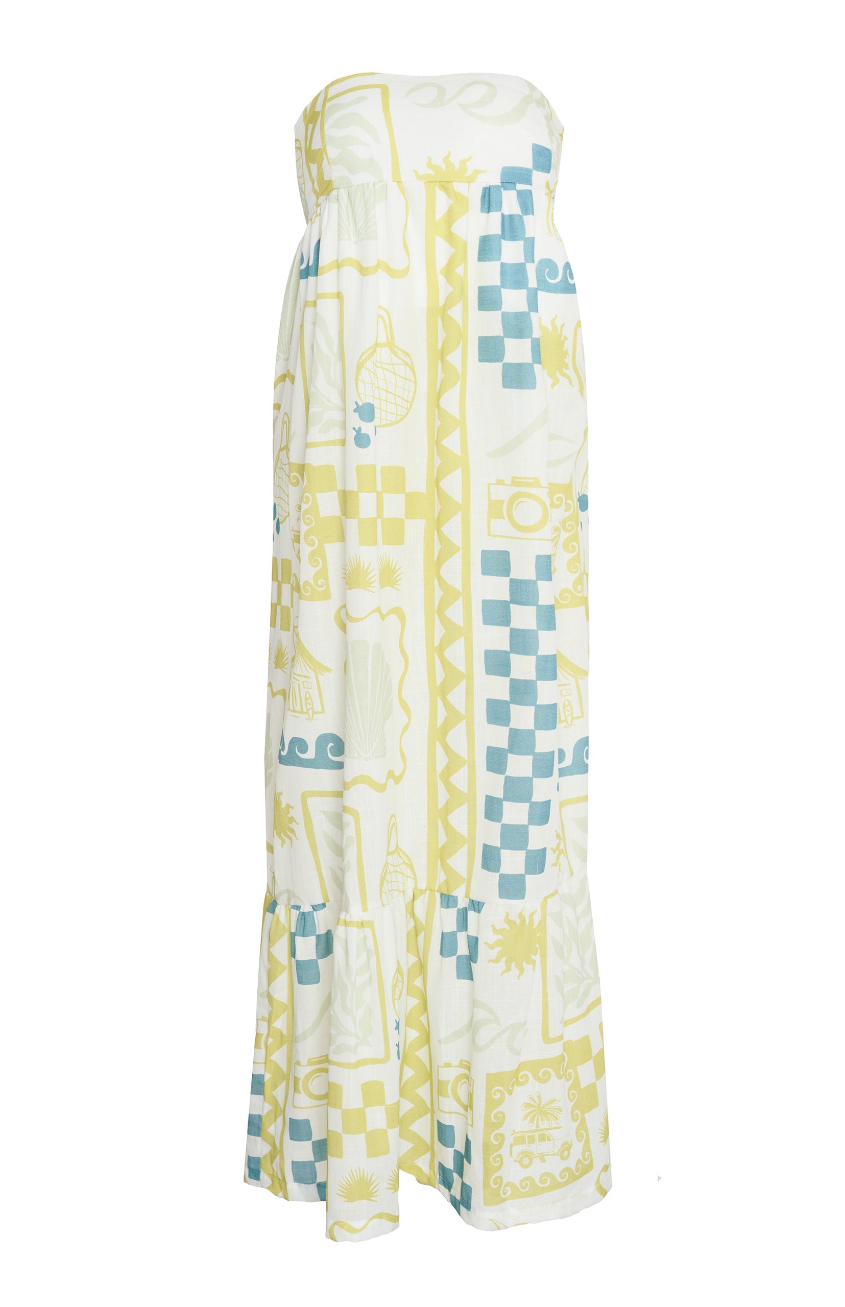 ROPA DE PLAYA VESTIDO LARGO STRAPLESS GERA 9445