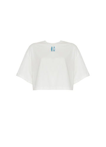 ROPA DE PLAYA CAMISETA CROP TOP BORDADO ARABELLA 9448