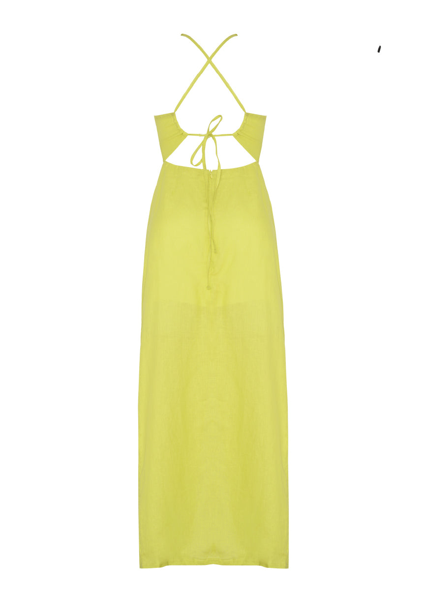 ROPA DE PLAYA VESTIDO LARGO EN LINO ALANA 9442