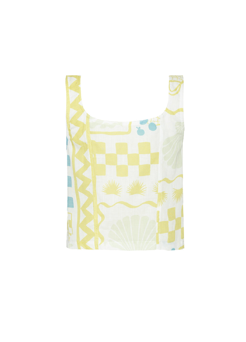 ROPA DE PLAYA CHALECO BORDADO DE AMARRES DOLLY 9446