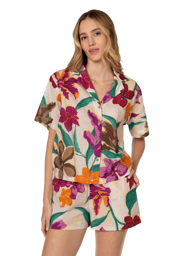 FLOWERS PIJAMA SET SHORT 23167
