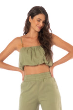 Load image into Gallery viewer, SOLID PASEO DEL SOL KASIE CROP TOP 9296
