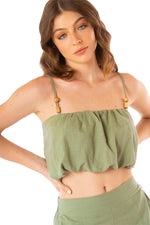 Load image into Gallery viewer, SOLID PASEO DEL SOL KASIE CROP TOP 9296
