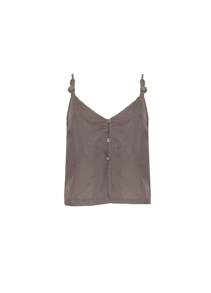 ROPA DE PLAYA CROP TOP CROP TOP EN LINO KOCIO 9439
