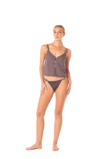 ROPA DE PLAYA CROP TOP CROP TOP EN LINO KOCIO 9439