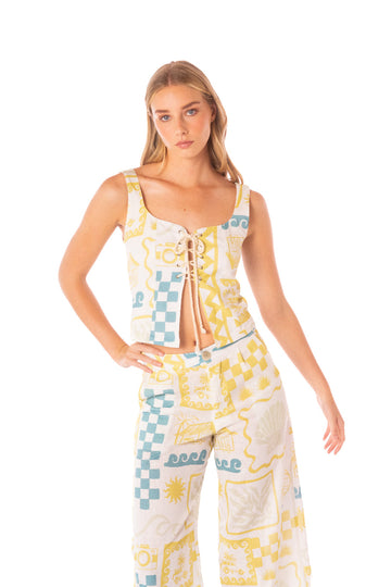 ROPA DE PLAYA PANTALON CON BOLSILLOS BOTA RECTA ZENDA 9447
