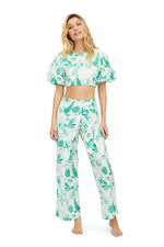 Load image into Gallery viewer, PRINT GREEN SHELLS CRISTEL CROP TOP 9021